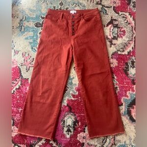 Wide Leg Cropped Rust Jeans